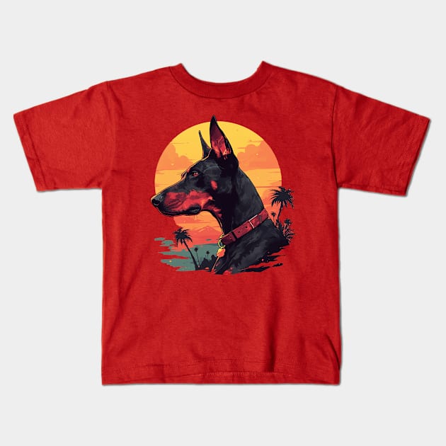 doberman Kids T-Shirt by StevenBag